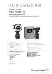 Endress+Hauser Proline Promag 50D Information Technique