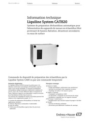 Endress+Hauser Liquiline System CAT820 Information Technique