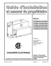 UTC HYDRA09-E2401M-B Guide D'installation Et Manuel Du Propriétaire
