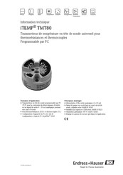 Endress+Hauser iTEMP TMT80 Information Technique