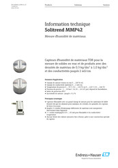Endress+Hauser Solitrend MMP42 Information Technique