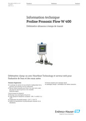Endress+Hauser Proline Prosonic Flow W 400 Information Technique