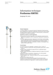 Endress+Hauser Prothermo NMT81 Information Technique