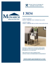 Monarch Specialties I 3034 Instructions D'assemblage