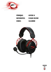 HyperX Cloud Alpha HX-HSCA-RD/AS Mode D'emploi