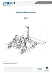 POGET RDC Notice D'utilisation Et D'entretien