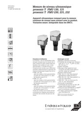 Endress+Hauser prosonic T FMU 130 Information Technique