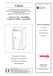 Atlantic 600002 Instructions Pour L'installateur