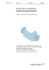Endress+Hauser Proline Prosonic Flow E Instructions Condensées