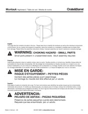 Crate&Barrel Montauk Série Instructions De Montage