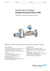 Endress+Hauser Proline Prosonic Flow E 100 Information Technique