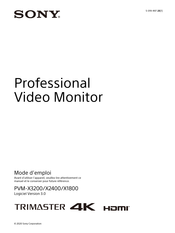 Sony TRIMASTER PVM-X1800 Mode D'emploi