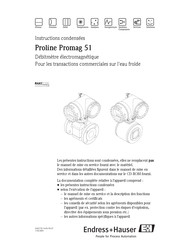 Endress+Hauser Proline Promag 51 Instructions Condensées