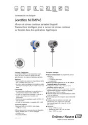 Endress+Hauser Levelflex M FMP43 Information Technique