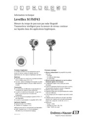 Endress+Hauser Levelflex M FMP43 Information Technique