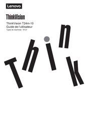 Lenovo ThinkVision T24m-10 Guide De L'utilisateur