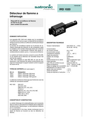 Honeywell Satronic IRD 1020 Guide Rapide