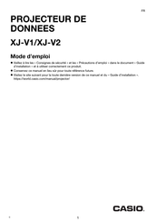 Casio XJ-V1 Mode D'emploi