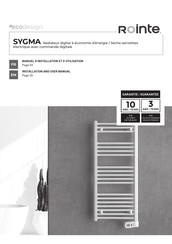 Rointe SYGMA Manuel D'installation Et D'utilisation