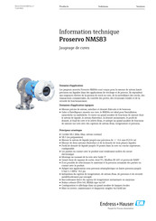 Endress+Hauser Proservo NMS83 Information Technique