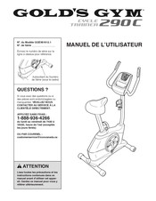 Gold's Gym CYCLE TRAINER 290 C Manuel De L'utilisateur