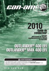 Can-Am OUTLANDER MAX 400 EFI 2010 Guide Du Conducteur