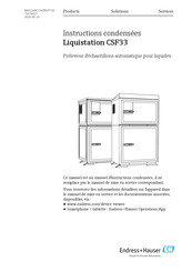 Endress+Hauser Liquistation CSF33 Instructions Condensées
