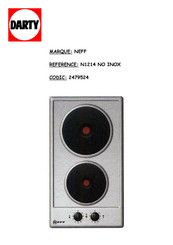 NEFF N1214 NO INOX Mode D'emploi