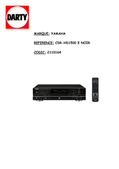 Yamaha CDR-HD1500 Mode D'emploi