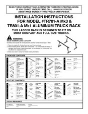 WERNERCO TR801-A Mk1 Instructions D'installation