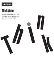 Lenovo ThinkVision E21-10 Guide De L'utilisateur