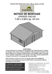 Madeira GA2105 Notice De Montage