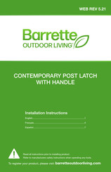 Barrette CONTEMPORARY POST LATCH WITH HANDLE Instructions D'installation