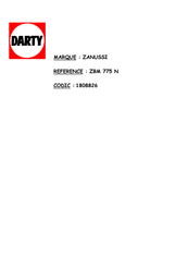 Zanussi ZBM 775 Notice D'utilisation