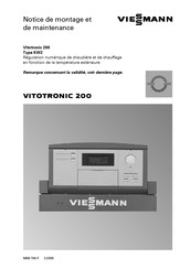 Viessmann VITOTRONIC 200 Notice De Montage Et De Maintenance