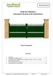 Jardimat Portail ferronnerie Guide De L'utilisateur