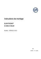 GFA ELEKTROMAT SI 360.9-100,00 Instructions De Montage