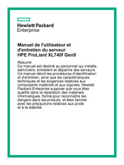 Hewlett Packard ProLiant XL740f Gen9 Manuel De L'utilisateur Et D'entretien