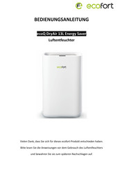 ecofort ecoQ DryAir 13L Energy Saver Manuel D'utilisation