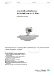 Endress+Hauser Proline Promass S 300 Information Technique