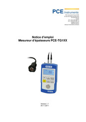 PCE Instruments PCE-TG1 Serie Notice D'emploi