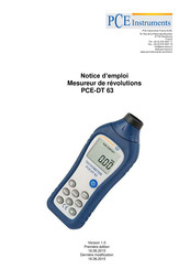 Pce Instruments PCE-DT 63 Notice D'emploi