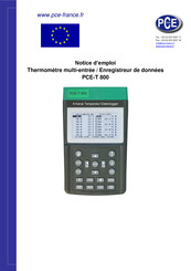 PCE Instruments PCE-T 800 Notice D'emploi