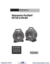 Ridgid FlexShaft K9-102 Mode D'emploi