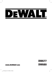 DeWalt DW677 Traduction De La Notice D'instructions Originale