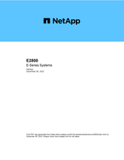 NetApp E-Series Systems Mode D'emploi
