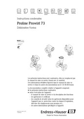 Endress+Hauser Proline Prowirl 73 Instructions Condensées