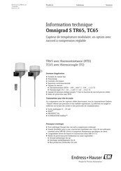 Endress+Hauser Omnigrad S TR65 Information Technique