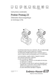 Endress+Hauser Proline Promag 23 Instructions Condensées