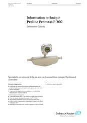 Endress+Hauser Proline Promag P 300 Information Technique